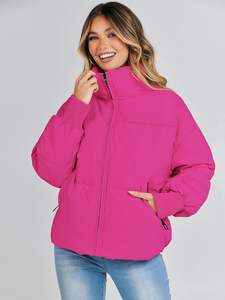 <b>Women</b> puffer <b>jackets</b> warm insulated padded stylish fashion quilted winter outerwear <b>lightweight</b> casual coat <b>women</b> puffer <b>jackets</b> - Product Image 3