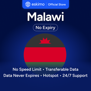 Eskimo Malawi 3GB eSIM sans expiration de la data, données de voyage, vitesse rapide 5G/4G, pas de carte SIM physique requise, S-M-03 Smartphones numériques - Product Image 1