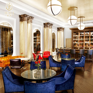 Ensemble de meubles de restaurant en marbre carré pour café et salon de thé, hôtels et restaurants de luxe légers, table et chaise - Product Image 1
