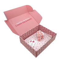 Boîtes d'expédition en carton ondulé personnalisées avec impression rose, pour cosmétiques, chaussures, vêtements, emballages postaux en papier avec logo personnalisé