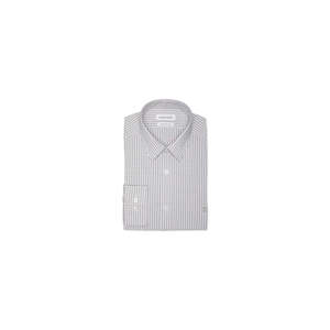 Camicia Calvin Klein Esclusiva Online, Vestibilità Slim, Colletto Elasticizzato, 100% Cotone Popeline Antipiega, Grigio, Taglia 15.5X32-33" - Product Image 1