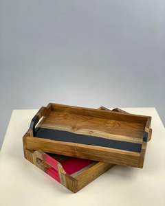 Wood Epoxy Resin Serving Tray Luxury <b>Green</b> Gold Foil Handmade Kitchen Decor Coffee <b>Table</b> Drink <b>Mat</b> Wholesale Gift Modern Home - Product Image 6