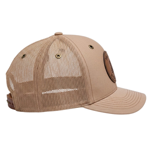 Vietnam Factory Custom Leather <b>Patch</b> Logo Trucker Hat 6-Panel Mesh <b>Back</b> Cap Two-Tone Breathable Sport Snapback Gorras Wholesale - Product Image 3