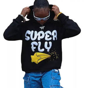 Sudadera con capucha recortada para hombre con logotipo privado personalizado de fábrica, venta al por mayor, forro polar de algodón, dobladillo cortado, impresión Digital, diseño de soplo 3D para invierno - Product Image 1