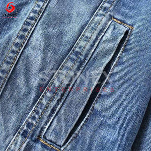 แจ็กเก็ตผ้ายีนส์ตัวยาวของผู้หญิงที่มีรูขาดและมีพู่ดีไซน์เทรนด์แฟชั่นยุโรปและอเมริกาตามสั่ง - Product Image 2