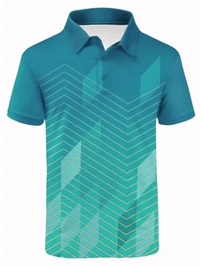 Polos d'été décontractés à fermeture éclair pour hommes, polos à rayures imprimées numériques, polos à manches courtes pour hommes, vêtements pour hommes - Product Image 2