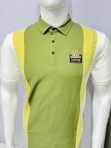 T-shirt en coton mélangé pour homme avec design coloré élégant et logo brodé sur le devant - Product Image 2