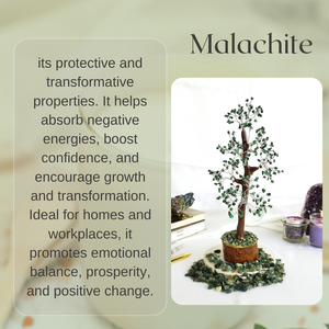 La mejor calidad, precio razonable, decoración del hogar, uso de piedras preciosas de malaquita, 300 Chips, árbol de la vida de cristal para cambio y crecimiento - Product Image 5