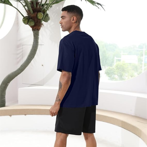 เสื้อยืดผู้ชายผ้าฝ้าย100% โอเวอร์ไซส์หนาพิมพ์ลายแบบกำหนดเองทำในบังคลาเทศแบบเรียบ - Product Image 4