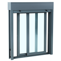 Nouvelles fenêtres coulissantes intérieures résidentielles pour la maison, fenêtres en aluminium insonorisées de luxe de couleur gris pour appartement avec volets roulants gris