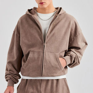 Sudaderas con Capucha Personalizadas para Hombre, de Alta Calidad, con Cierre, Estilo Holgado, Lavado Ácido, 100% Algodón, Diseño de Doble Bolsillo - Product Image 6