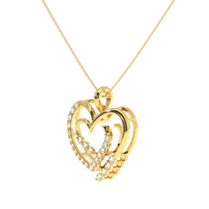 AJRETAIL Colgante de corazón abierto chapado en oro rosa - Diamante natural de 0,29 quilates, color GH, claridad VS - Product Image 4