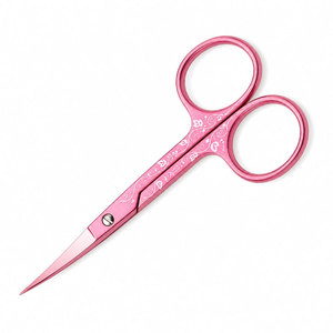 Ciseaux à sourcils roses en acier inoxydable, lame droite et aiguisée, outil de beauté et de toilettage, pour droitiers - Product Image 5