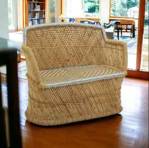 Sofá de esquina de mimbre moderno de moda 2 plazas ligero portátil comodidad silla sofá hecho a mano bambú lindo sofá de salón de esquina - Product Image 5