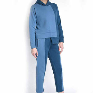 Conjunto Deportivo Casual de Invierno para Mujer, de 2 Piezas, con Capucha, Logotipo Grande, Transpirable, 100% Algodón Felpa - Product Image 4