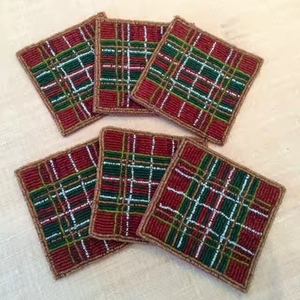 Nouveaux modèles sous-verres en verre perlé faits à la main indiens pour mariage et décoration de table de fête de Noël par glowin fashion - Product Image 2