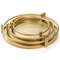 Lot de 3 présentoirs ronds en fer doré pour gâteaux et cupcakes, écologiques, faits à la main, résistants au four, pour restaurants