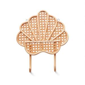 Crochet mural en rotin fait main minimaliste pour la chambre d'enfant, décoration tissée naturelle, fonctionnel et mignon, décoration murale - Product Image 1