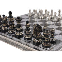 Jeu d'échecs international vintage en laiton fait main, coffret d'échecs, plateau finition lisse, jeu décoratif, luxe pour enfants, pliable pour l'intérieur