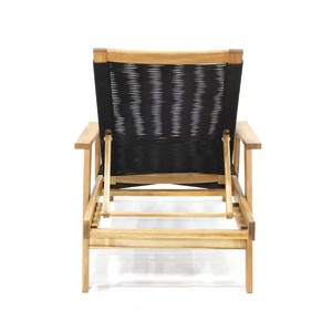 Tumbona de teca, tumbona para exteriores, asiento de cuerda negro, muebles de madera de teca, pedido previo, 1 contenedor de 20 pies, artículos mixtos, muebles de madera - Product Image 3
