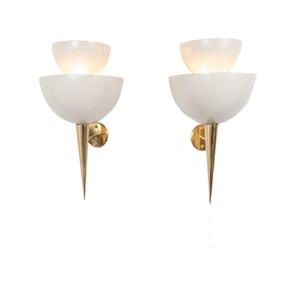 Pair Of Metal Cup a <b>Sconces</b> Italian Stilnovo Style Mid Century <b>Wall</b> <b>Lights</b> Lamps Fixture - Product Image 1