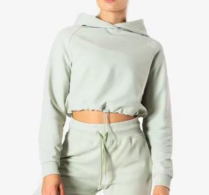 Nueva promoción de alto precio personalizado sostenible de gran tamaño Top Fleece Crop Hoodie Oversized Top Fleece Hoodie - Product Image 1