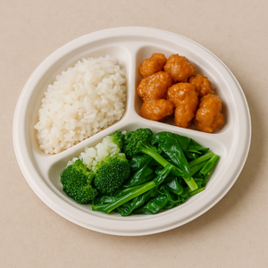 Assiette jetable 9 pouces 3 compartiments 100% biodégradable écologique durable fabriqué à partir de plantes au Vietnam produit OEM - Product Image 5