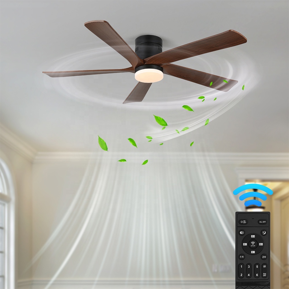 Modern Nordic Wood Restaurant Fan Ceiling Fan Lamp New Living Room Use Integrated With Light Fan Chandelier