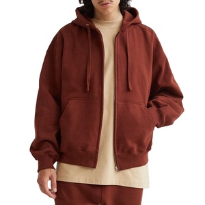 Sweat à capuche réversible personnalisé pour hommes, surdimensionné à manches longues, baggy, sweats à capuche zippés avec vêtements de rue délavés au soleil, sweat à capuche en coton imprimé - Product Image 1