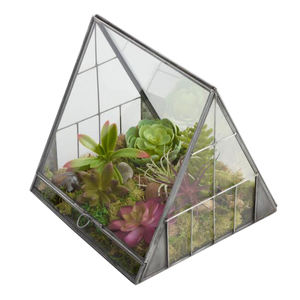 Terrarium géométrique en métal et verre Décoration intérieure Vase en cristal Produit - Product Image 1