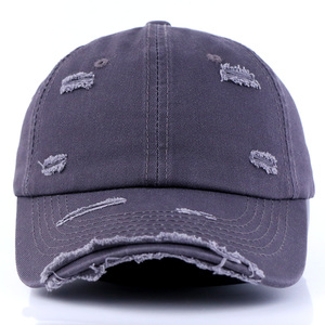 Baseball Hat Distressed Gray Vintage 5 Panel Blank Baseball Cap Hats Custom Baseball Cap Hat - Product Image 2