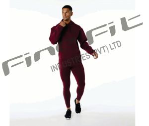 เสื้อมีฮู้ดผู้ชายผ้าคอตตอนผสมสีพื้นพิมพ์ลายพัฟขนแกะสีดำล้วนสำหรับฤดูหนาว - Product Image 2