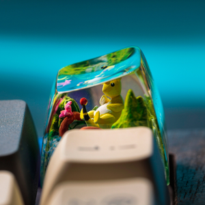 คีย์แคปช่างฝีมือแห่งป่าลึกลับ, คีย์แคปแบบกำหนดเอง, คีย์แคปอนิเมะน่ารัก, คีย์แคปสีเขียว, ชุดคีย์แคป, คีย์แคปไม้ - Product Image 2