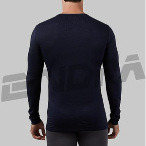 <b>Blue</b> colour fitted tshirt for <b>men</b> full sleeve made with breathable stretch fabric slim fit comfort gym casual wear daily style - Product Image 4