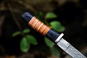 Cuchillo de Pesca Personalizado Hecho a Mano Jexmoo, Cuchillo para Filetear con Hoja de Acero de Damasco y Funda de Cuero, Regalo para Pescadores - Product Image 5