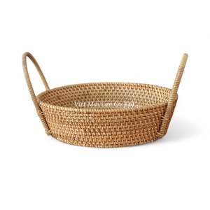 Plateau en rotin de style bohème de qualité supérieure, fabriqué à la main au Vietnam, avec un design flexible et personnalisable pour la maison et l'hôtellerie - Product Image 3