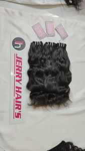 Vente en gros de paquets de cheveux brésiliens bruts alignés sur les cuticules vierges Kinky Straight Remy Hair Machine Double Trame Extensions de cheveux humains - Product Image 2