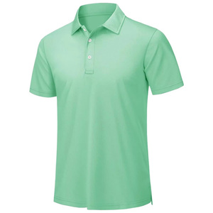 100% Polo en polyester pour hommes Polos blancs unis de haute qualité Polo de golf brodé à manches courtes personnalisé - Product Image 6