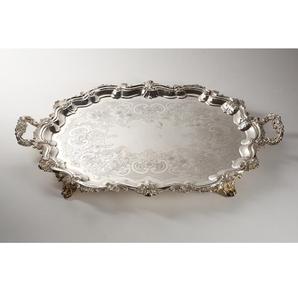 Bandeja de servicio con mango de Metal para decoración del hogar y Hotel, bandeja para servir con asa de Metal para boda, diseño hecho a mano, forma personalizada, decoración de fiesta chapada en níquel - Product Image 2