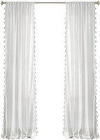 Rideaux occultants de luxe 100% pur coton avec pompons, écologiques, personnalisés, à passe-tringles, anti-poussière, pour la maison et l'hôtel, style français
