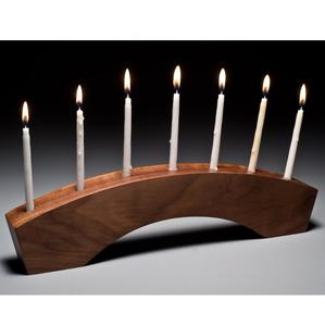 Stepped <b>Wooden</b> Menorah Hanukah Tiered Design Handmade Judaica Hanukkah Candle <b>Holder</b> Jewish Festival Religious Decor Traditional - Product Image 4
