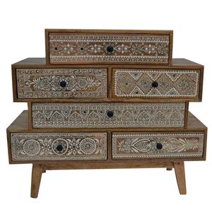 DISEÑOS con incrustaciones de hueso DECORACIÓN SILLA DE SALA DE ESTAR tradición artesanal mesita de noche personalizada gabinete con incrustaciones de hueso de la sala de estar India - Product Image 1