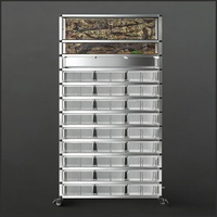 Système d'élevage de reptiles direct usine, extensible jusqu'à 12 niveaux, léger, emballage plat universel, en stock, support pour serpents à structure en aluminium