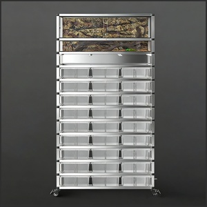 Direkt vom Hersteller: Erweiterbares Reptilien-System bis zu 12 Ebenen, Leichtgewichtiges Global Flat Pack Aluminium-Rahmen Schlangenregal, Sofort Lieferbar - Product Image 1