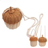 Nouvelle tendance osier rotin enfants sacs à bandoulière en forme de gland design balinais sacs de mode pour enfants