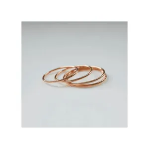 最新设计的金色实心14k黄金简单堆叠精致戒指饰品批发供应商