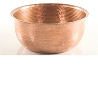 Bol à pédicure et manucure en cuivre martelé doré, éco-responsable, fait main, design moderne, forme ronde, pour salon de manucure et soins des pieds