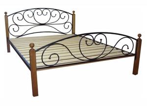 Cama de hierro forjado con mesa lateral para niñas, marco de hierro forjado moderno, cama de Metal doble hecha con cama de madera para hostal - Product Image 6