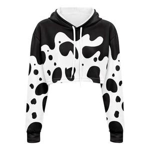 Active Women Crop Top Hoodie Venta al por mayor por encargo de alta calidad transpirable rendimiento sudadera casual - Product Image 2