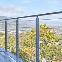 HIMOWAY Livraison Rapide Poteaux de Clôture en Acier Inoxydable pour Balustrade de Terrasse, Garde-Corps de Balcon, Poteau de Garde-Corps à Câble DIY